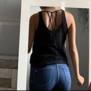 Black flowy tank top from Hollister